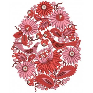 Ornate Egg With Doves Filled Machine Embroidery Design Digitized Pattern